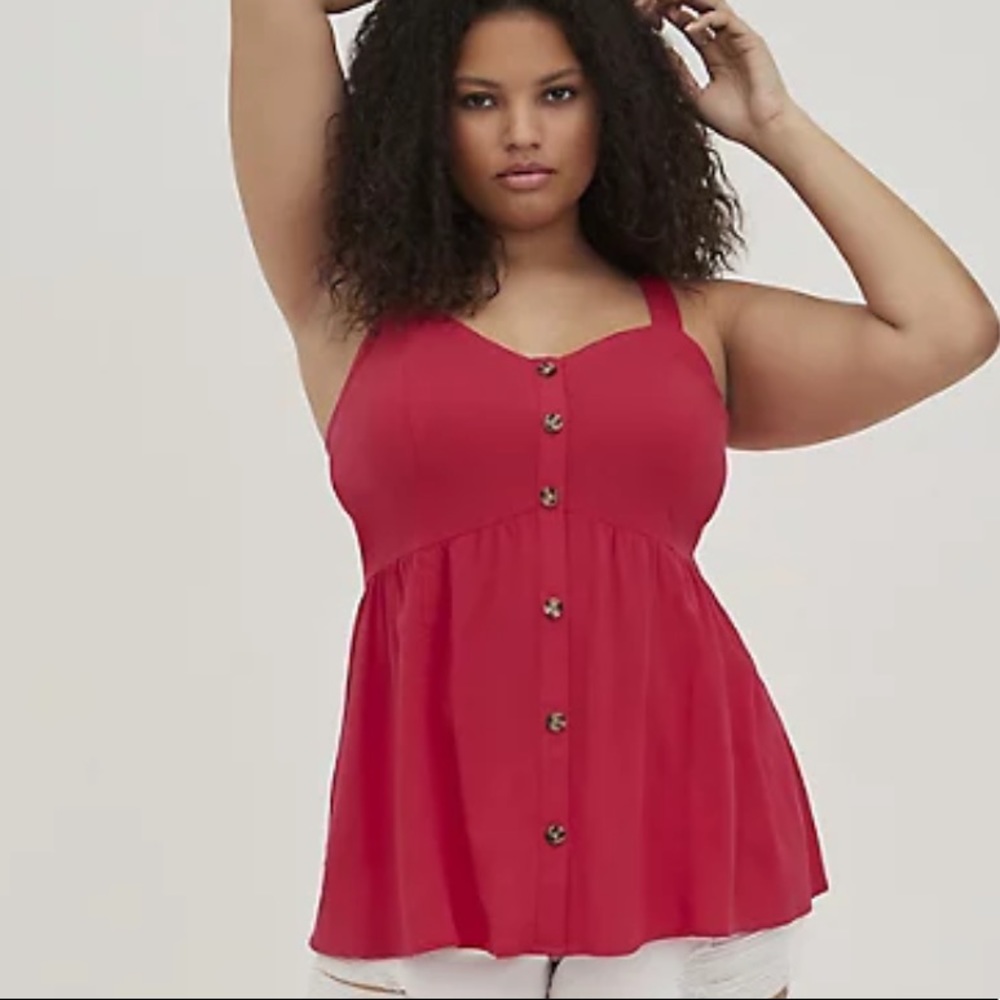 Torrid Magenta Fit & Flare Tank Top